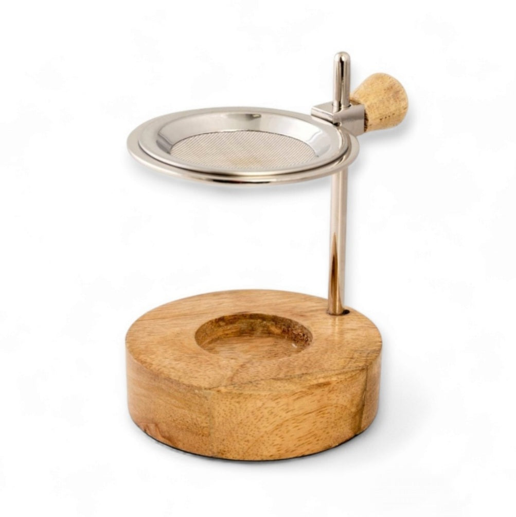 Höhenverstellbares Räucherstövchen vernickelt