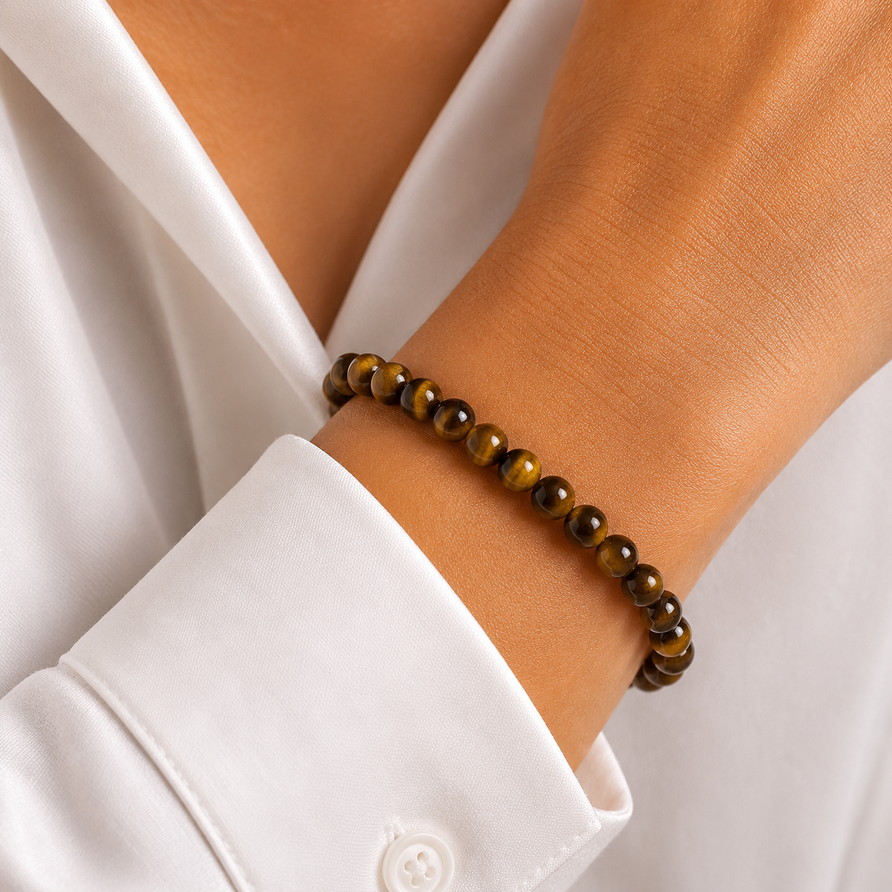 Tigerauge Armband Kugel 6mm