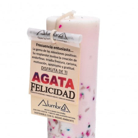 "Glück & Freude" Ritualkerze mit Achat