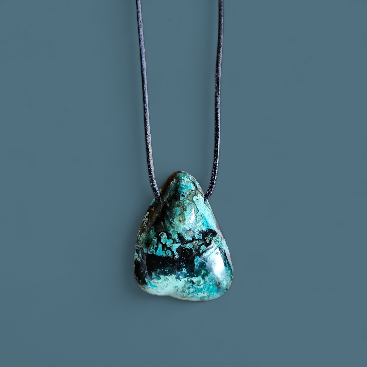 Gem Silica (Chrysokoll-Chalcedon) Kettenanhänger gebohrt