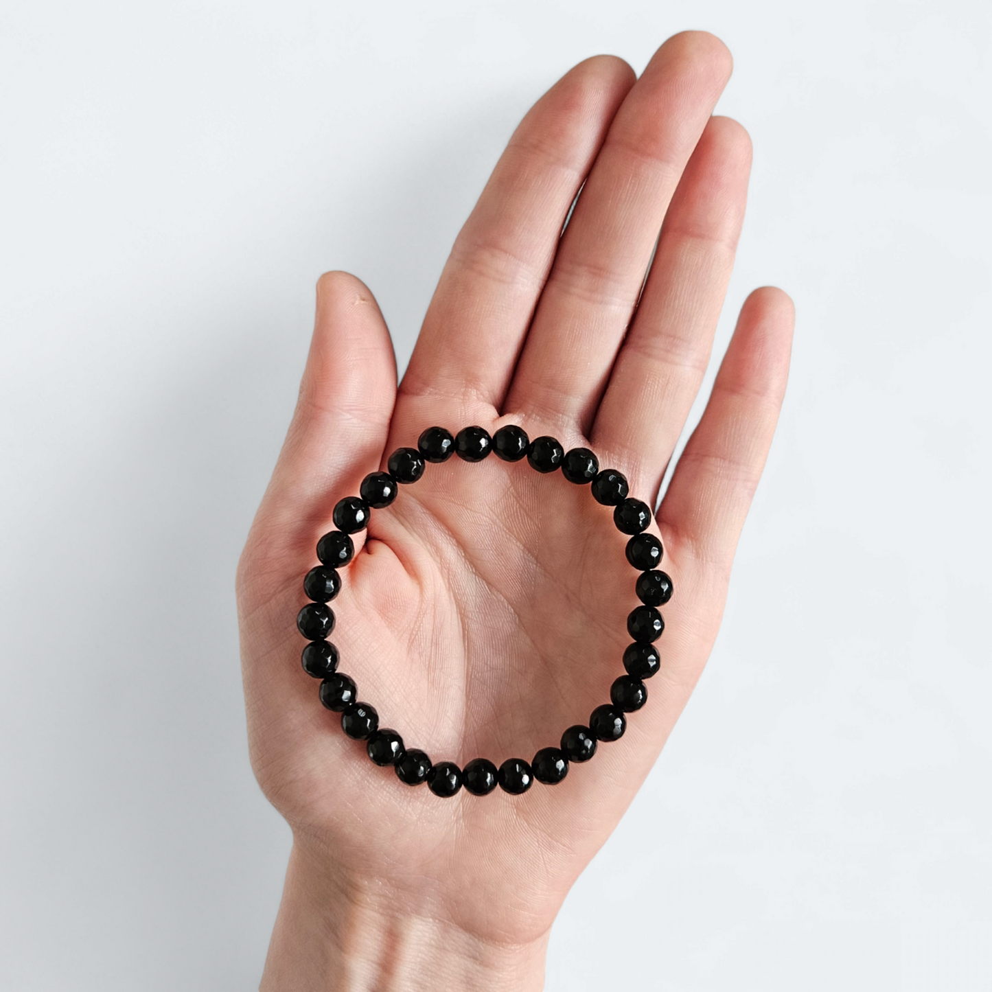 Obsidian Armband Kugel 6mm facettiert