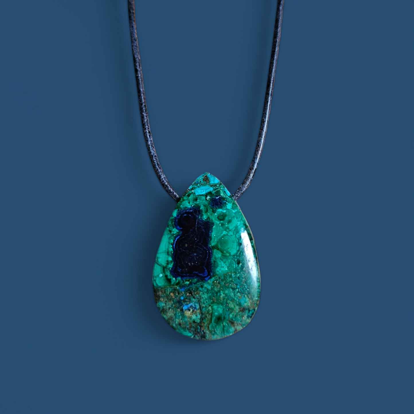 Azurit-Malachit Kettenanhänger gebohrt