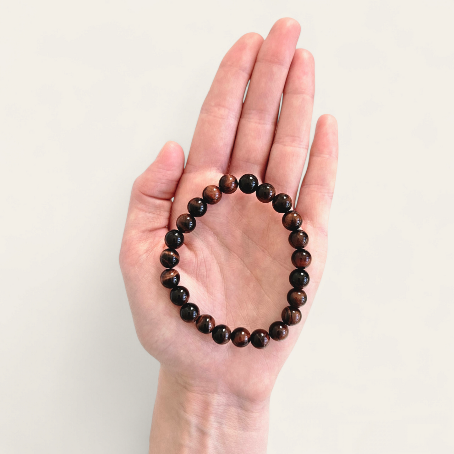 Rotes Tigerauge Armband Kugel 8mm