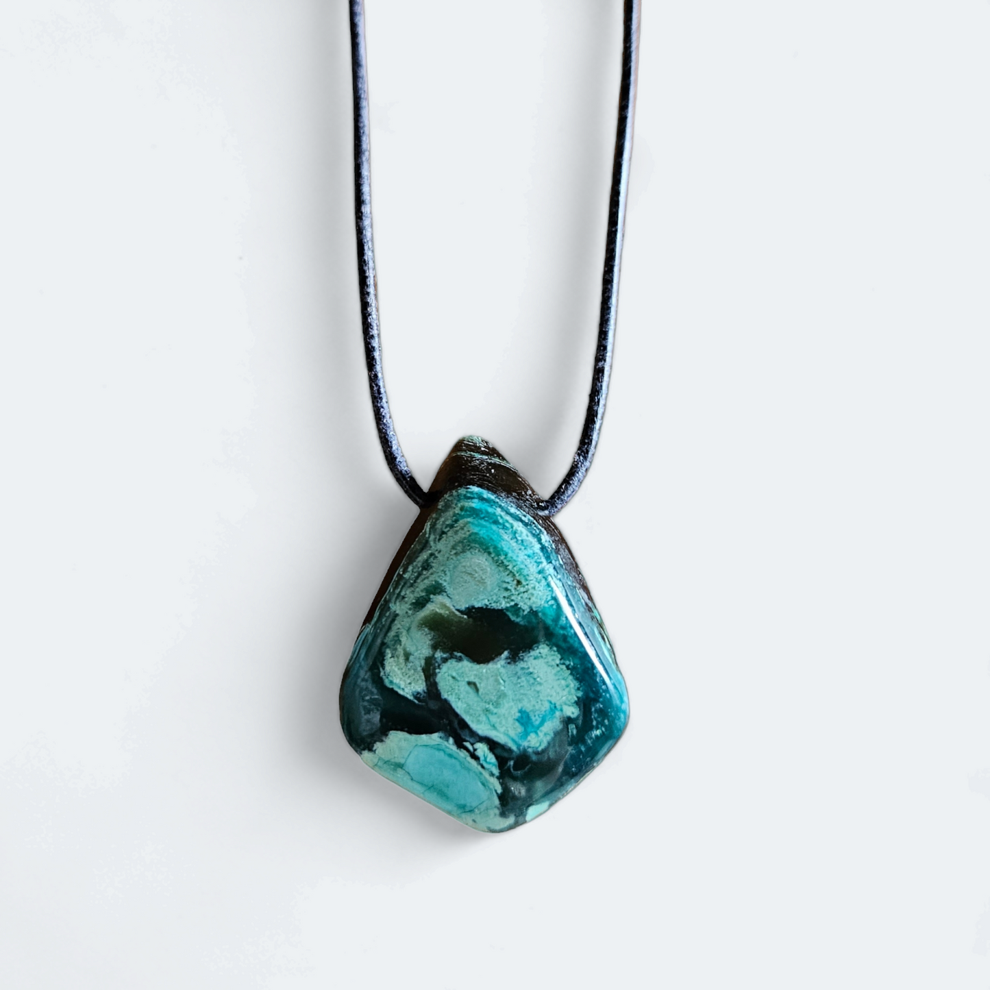 Gem Silica (Chrysokoll-Chalcedon) Kettenanhänger gebohrt