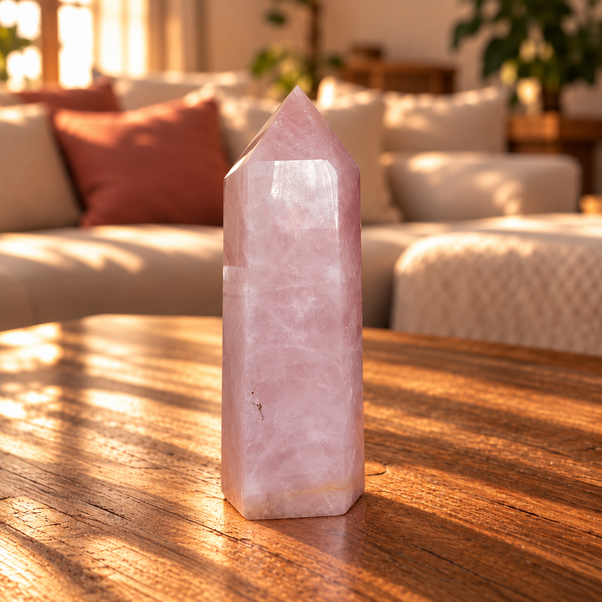 XL Rosenquarz Obelisk