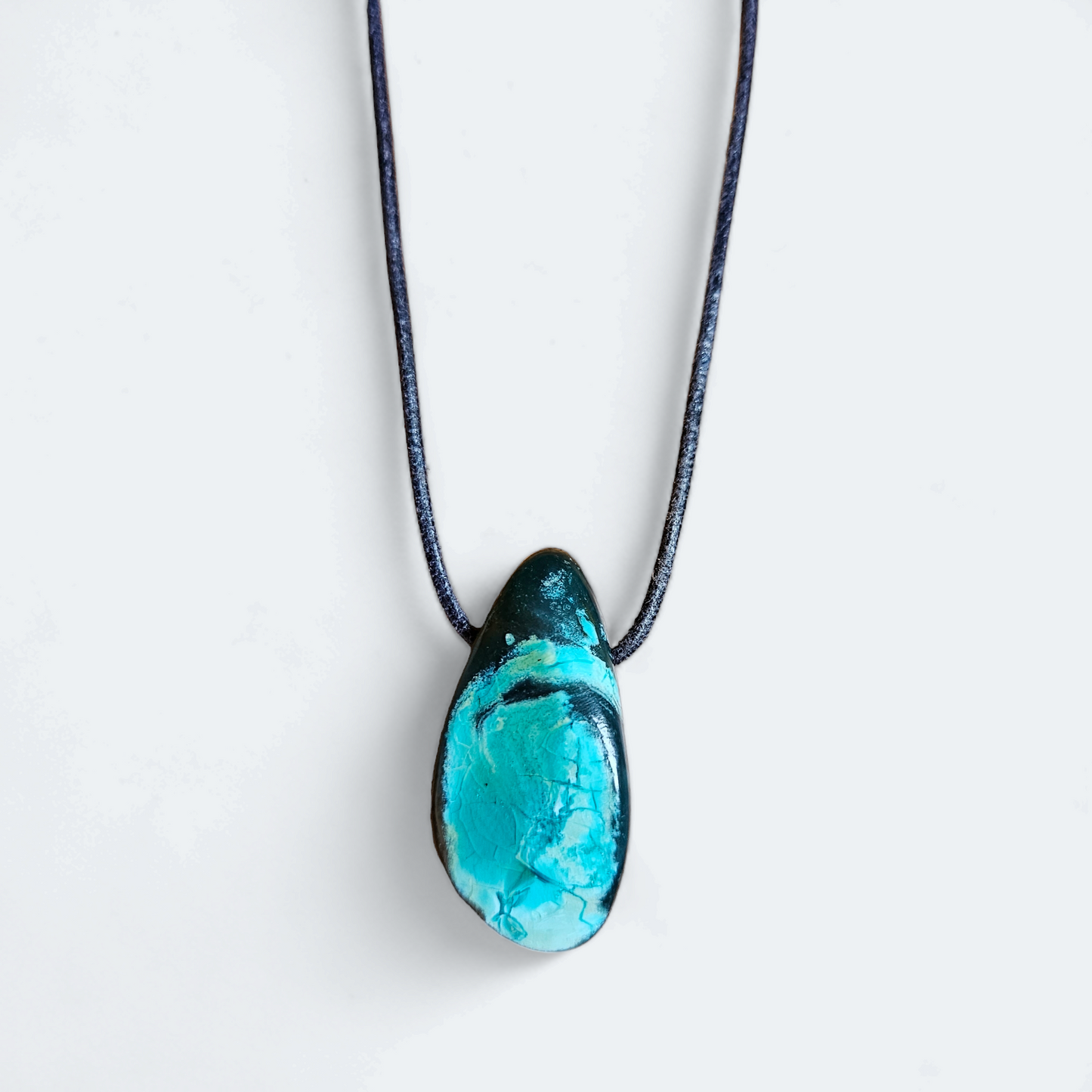 Gem Silica (Chrysokoll-Chalcedon) Kettenanhänger gebohrt