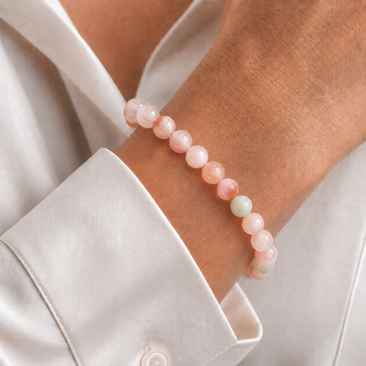 Kirschblüten Chalcedon Armband Kugel 8mm