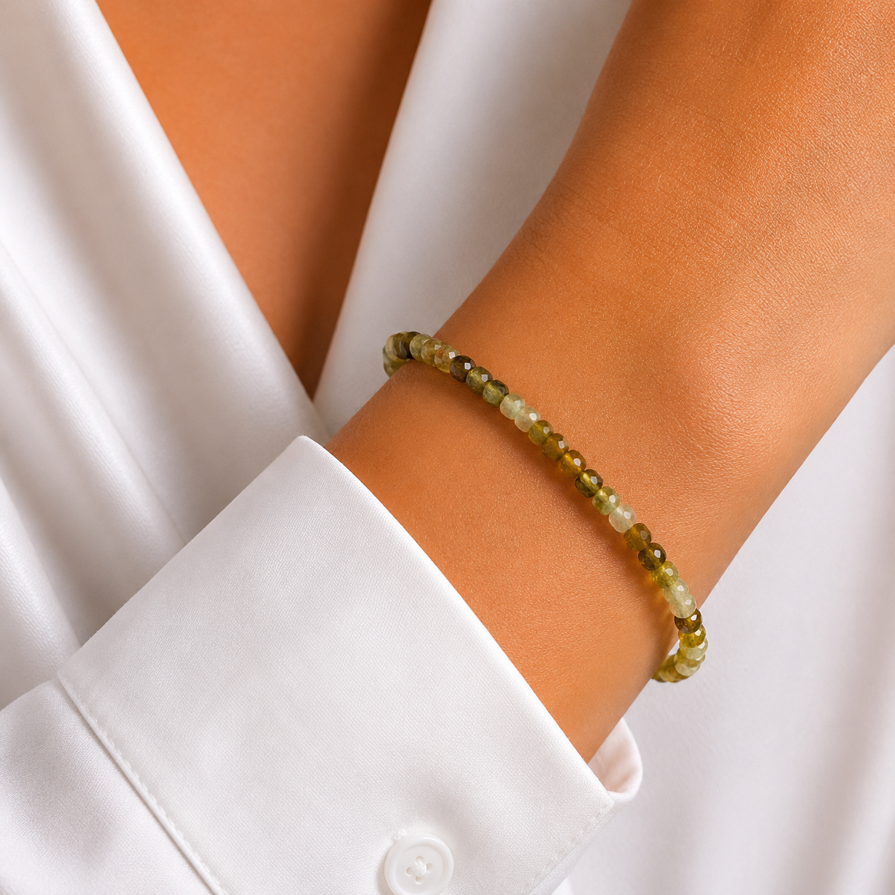 Grüner Granat Armband facettiert 4mm