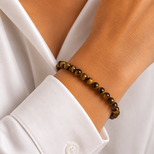 Tigerauge Armband Kugel 6mm