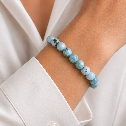 Larimar Armband Kugel 10mm
