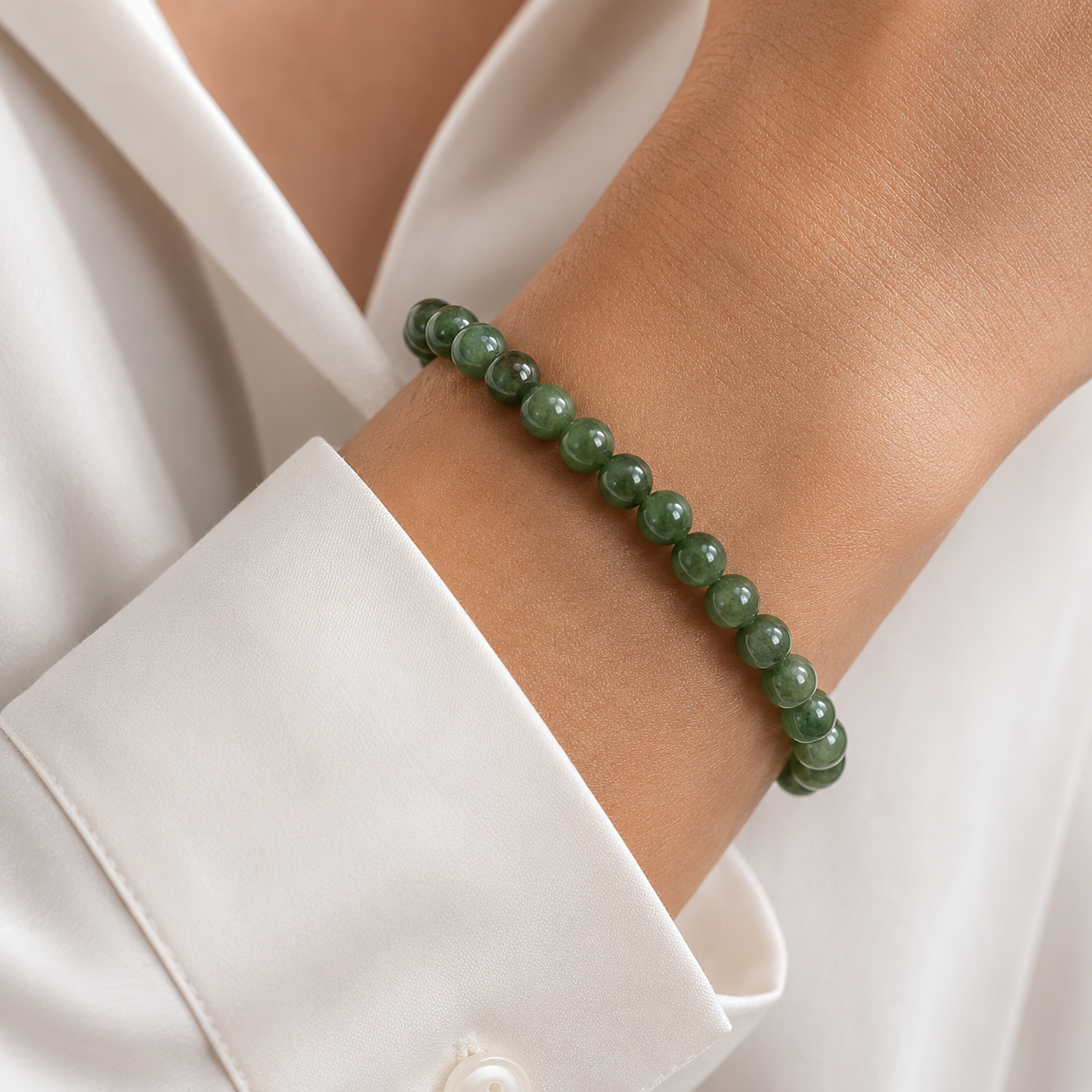 Nephrit Jade Armband Kugel 8mm