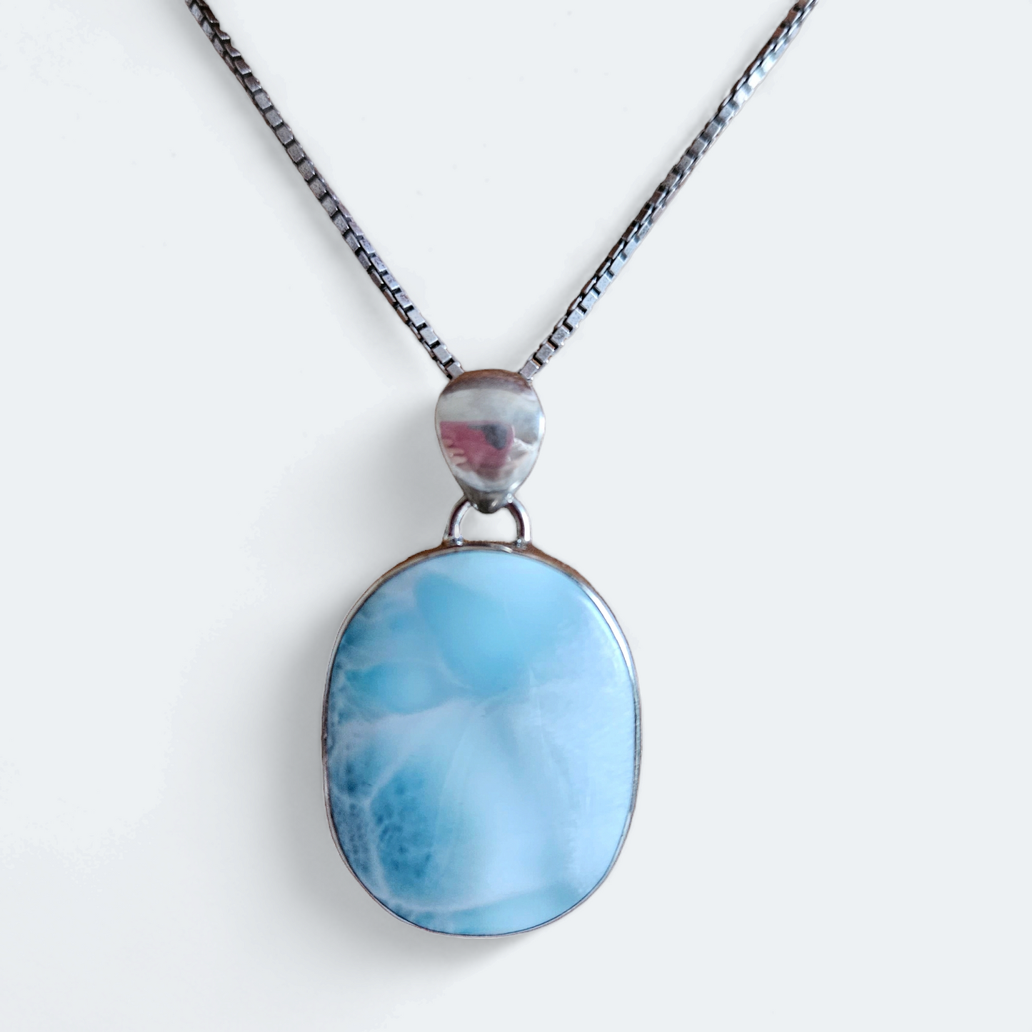 Larimar Anhänger hochglanzpoliert 925 Silber