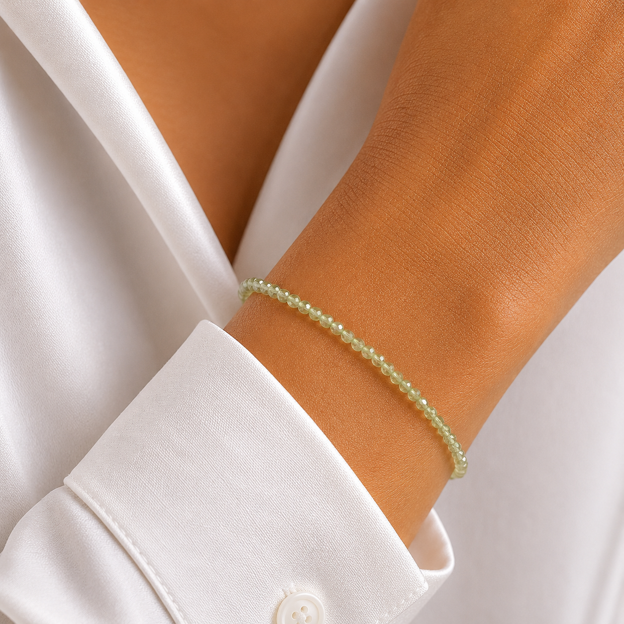 Prehnit Armband facettiert 3mm