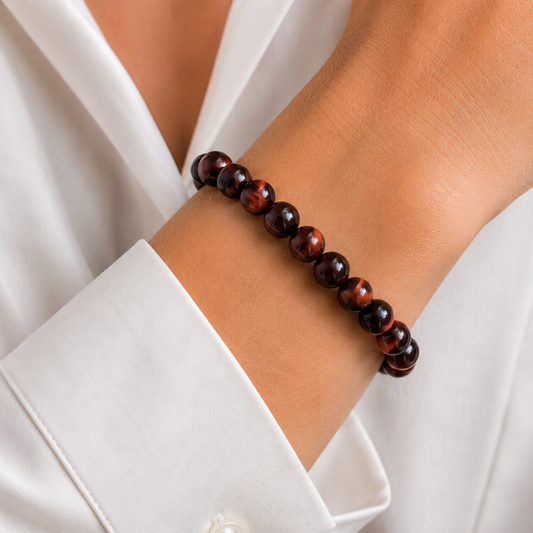 Rotes Tigerauge Armband Kugel 10mm