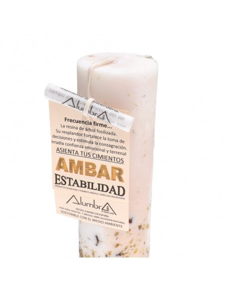 "Stabilität" Ritualkerze mit Bernstein