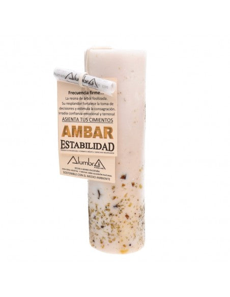 "Stabilität" Ritualkerze mit Bernstein