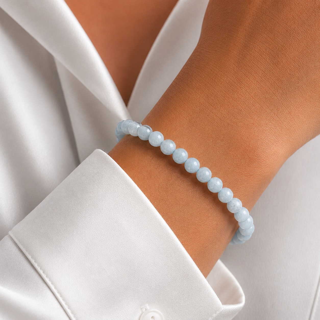 Aquamarin Armband Kugel 8mm