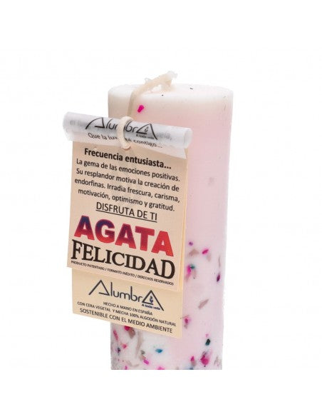 "Glück" Ritualkerze mit Achat