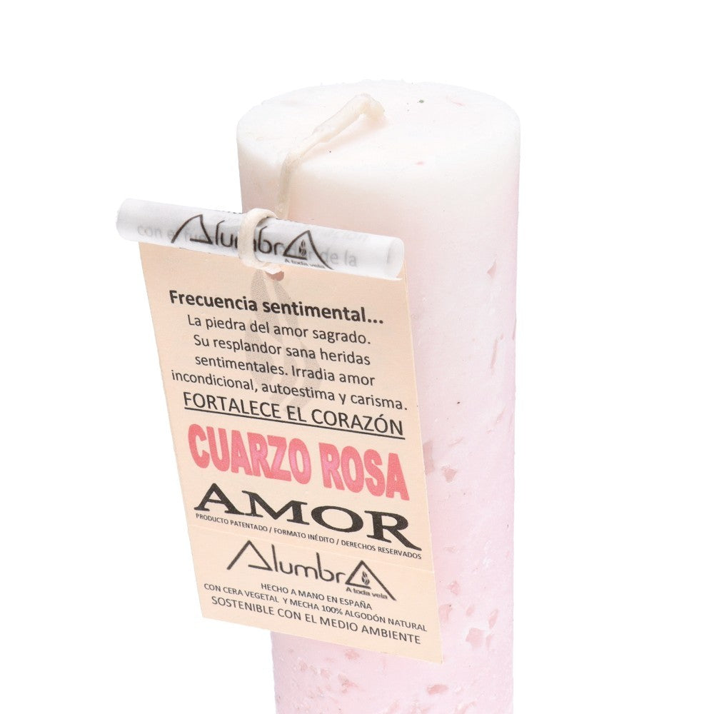 "Liebe" Ritualkerze mit Rosenquarz