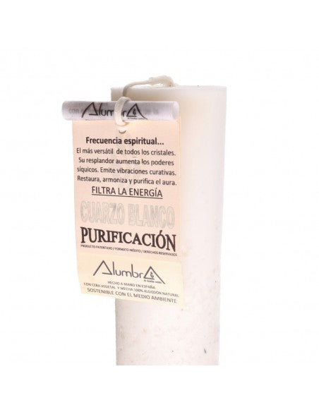 "Reinigung & Energiefluss" Ritualkerze mit Bergkristall