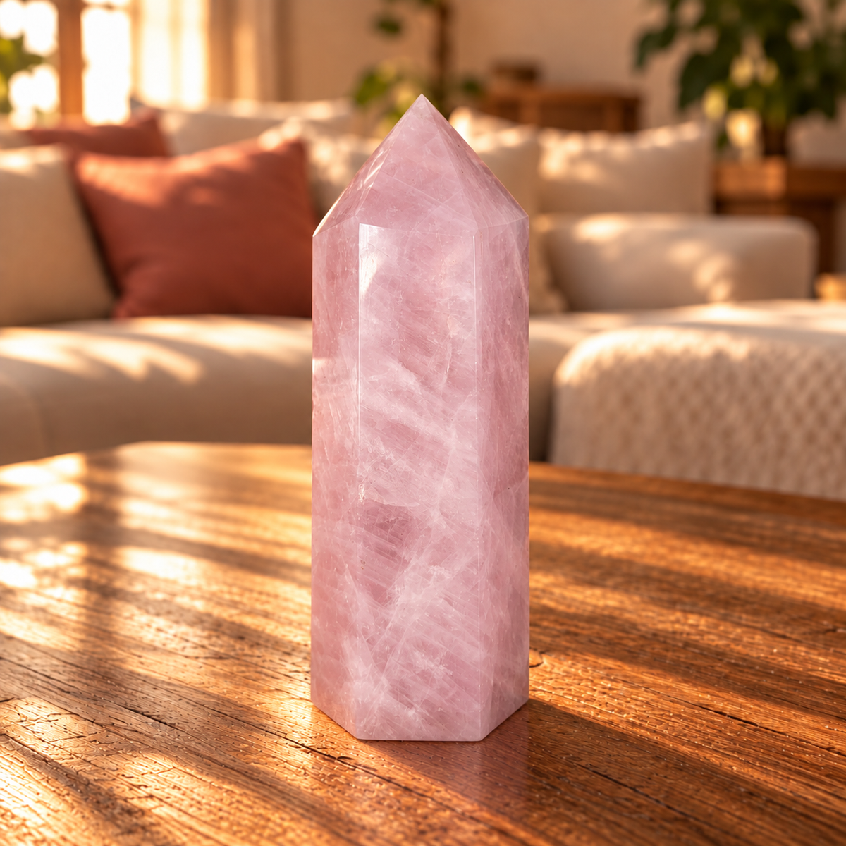 XL Rosenquarz Obelisk