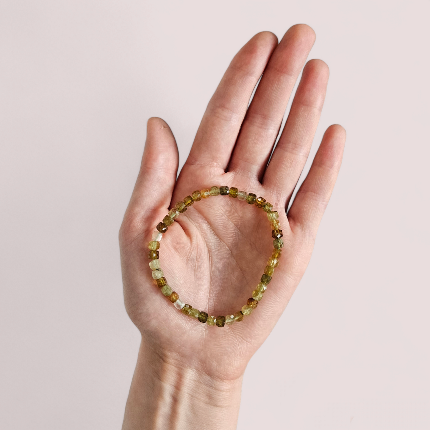 Grüner Granat Armband facettiert 4mm
