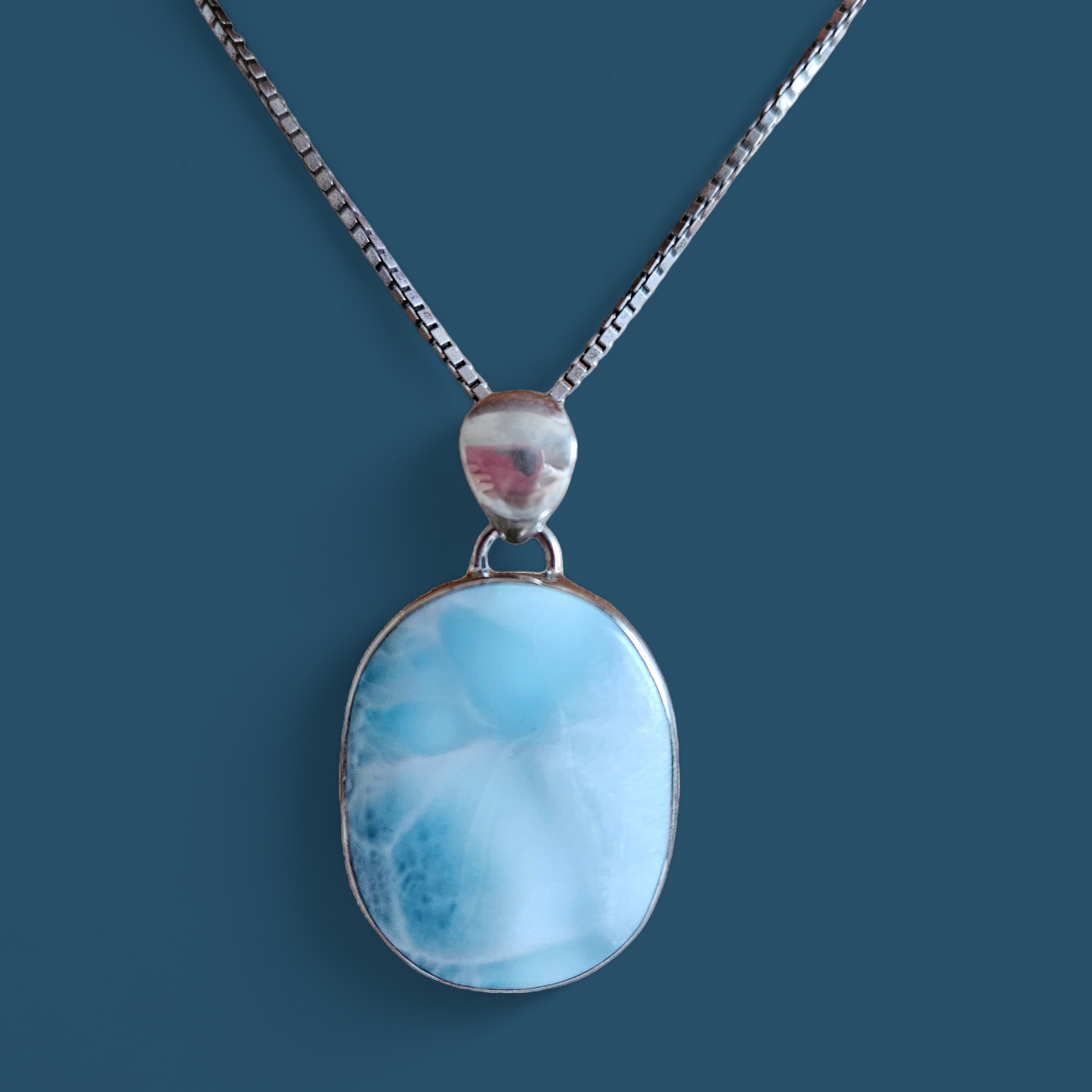 Larimar Anhänger hochglanzpoliert 925 Silber