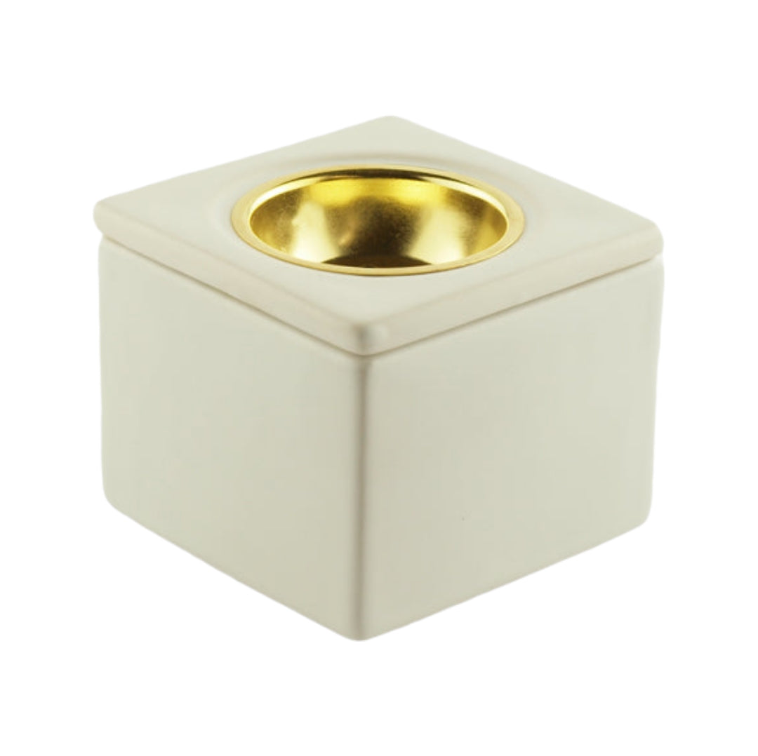 Schlichter Räucherwerkbrenner "Kubus" weiß