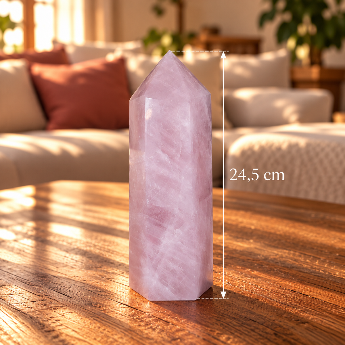 XL Rosenquarz Obelisk