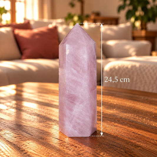 XL Rosenquarz Obelisk