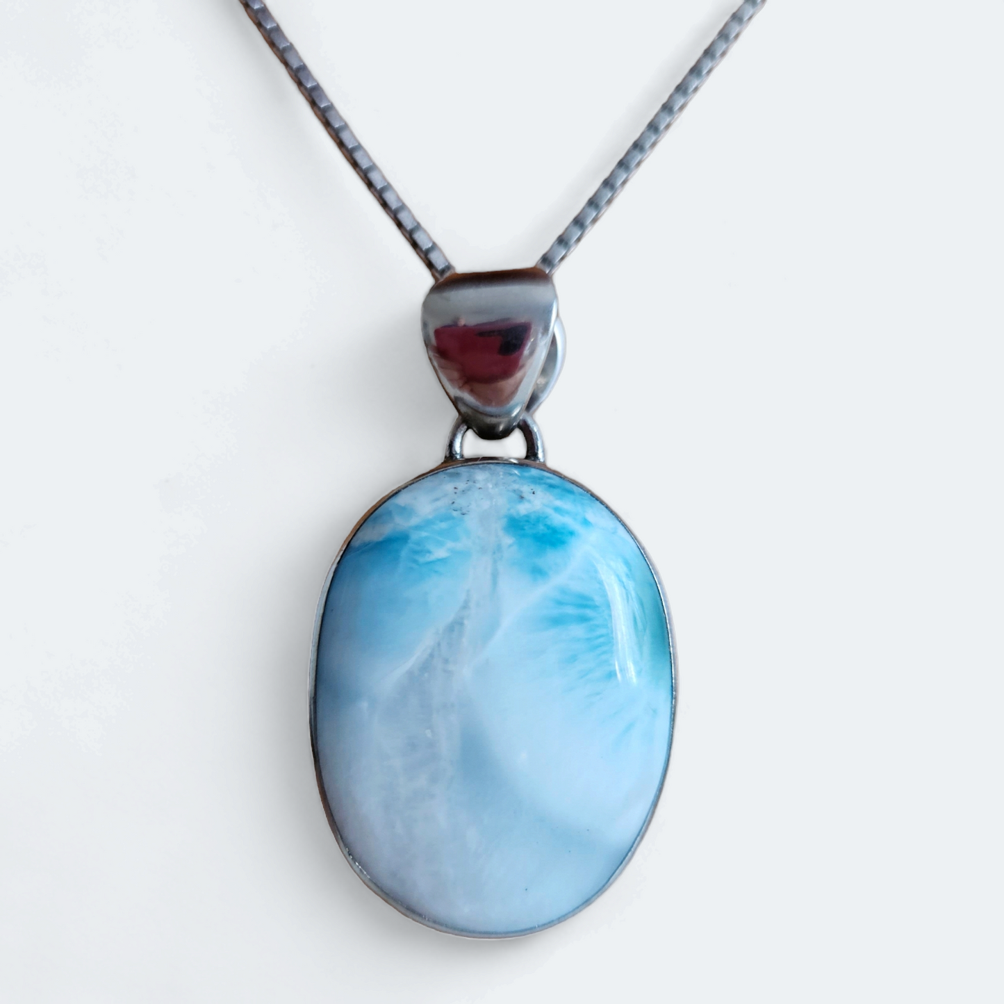 Larimar Anhänger hochglanzpoliert 925 Silber