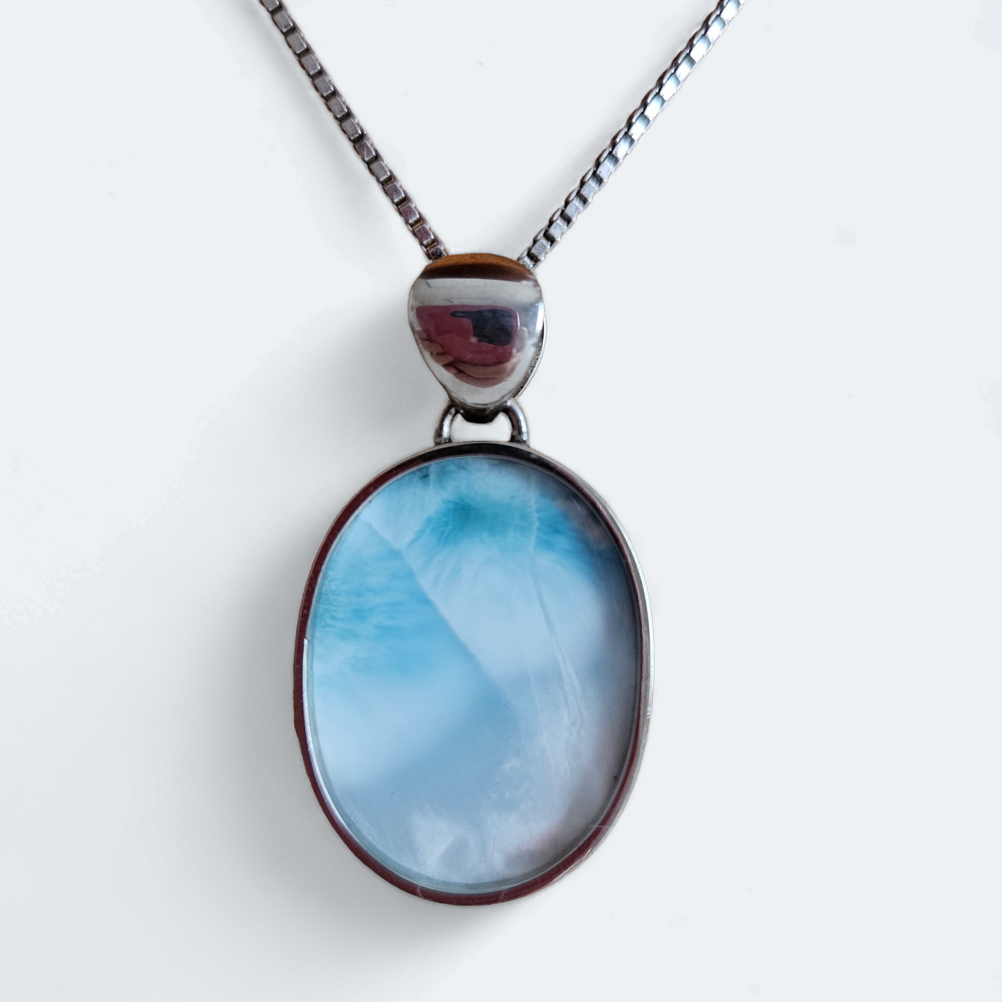 Larimar Anhänger hochglanzpoliert 925 Silber