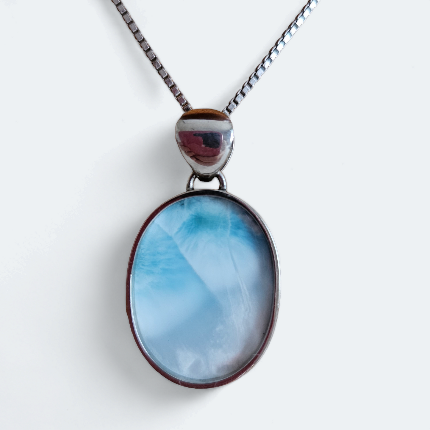 Larimar Anhänger hochglanzpoliert 925 Silber