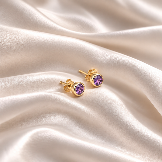 Amethyst Ohrringe vergoldet