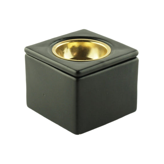 Schlichter Räucherwerkbrenner "Kubus" schwarz