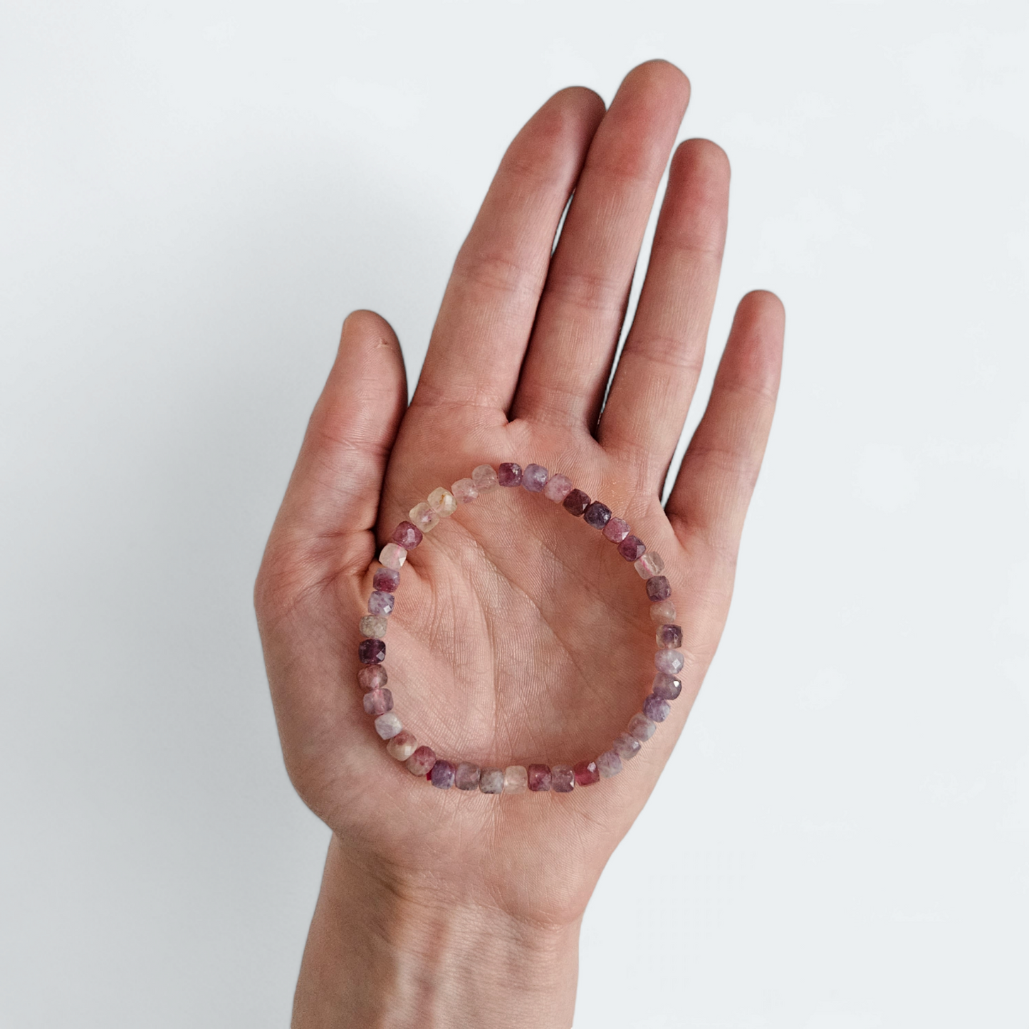 Pinker Turmalin und Lepidolith Armband facettiert 4mm